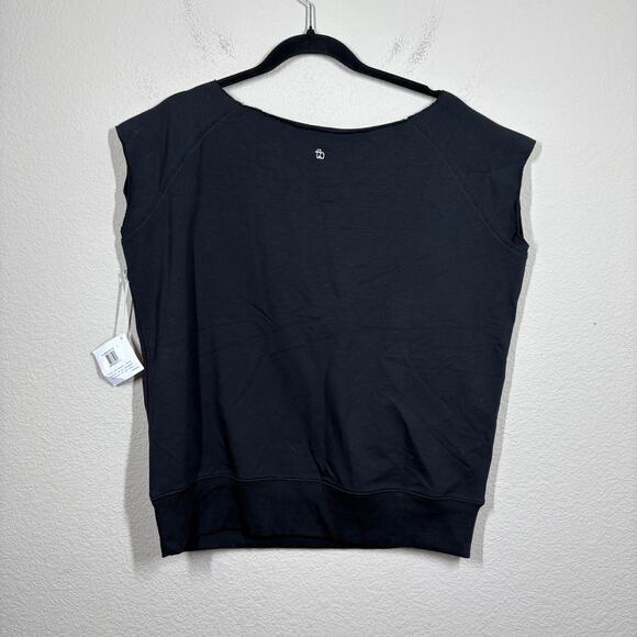 Tanya-B Womens Size Large Knit Tank Top Black Cotton Blend Sleeveless Stretch - Picture 2 of 8